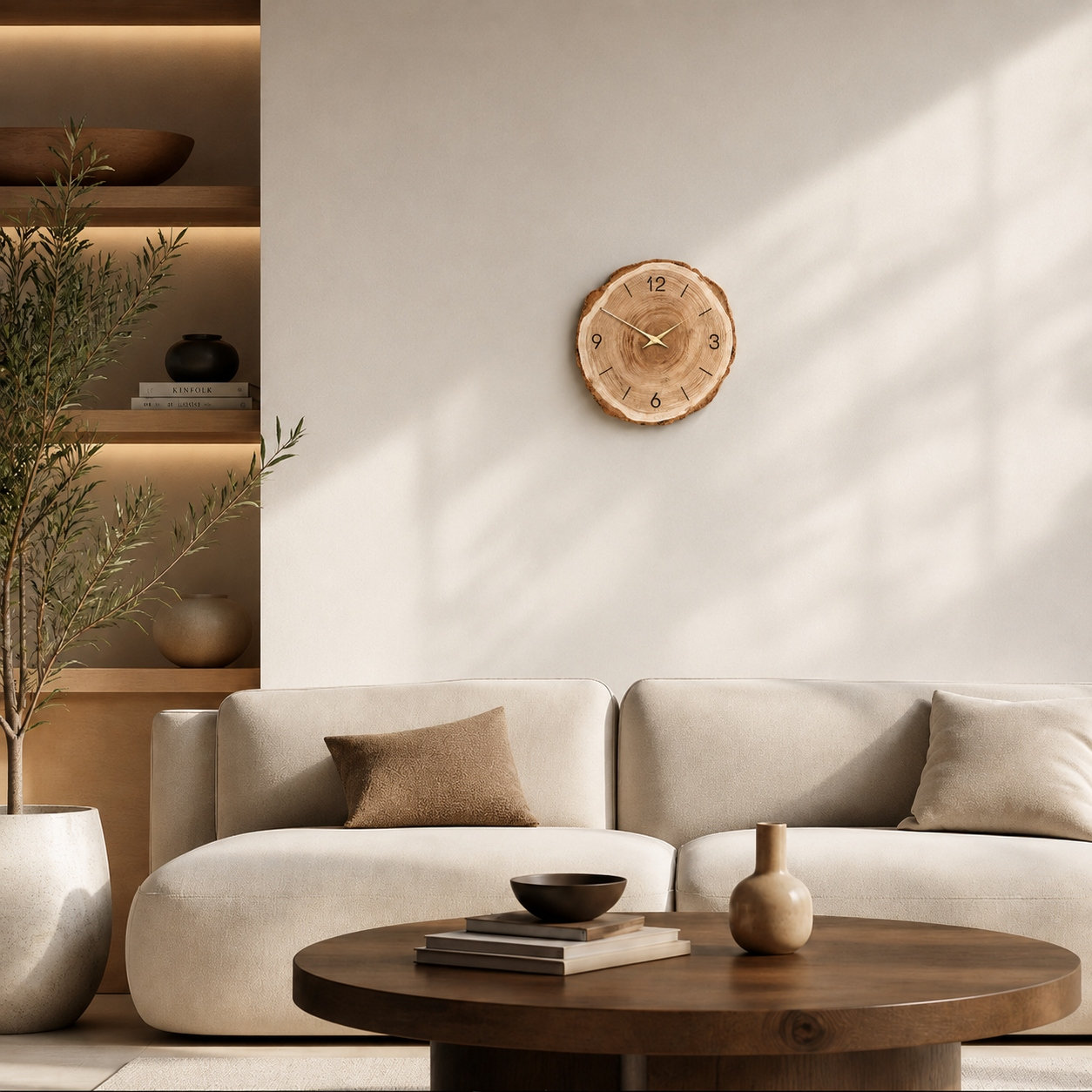 Natural Wood Slice Wall Clock - Image 4