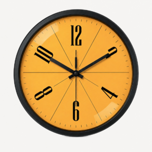 Round Gold Black Frame Wall Clock
