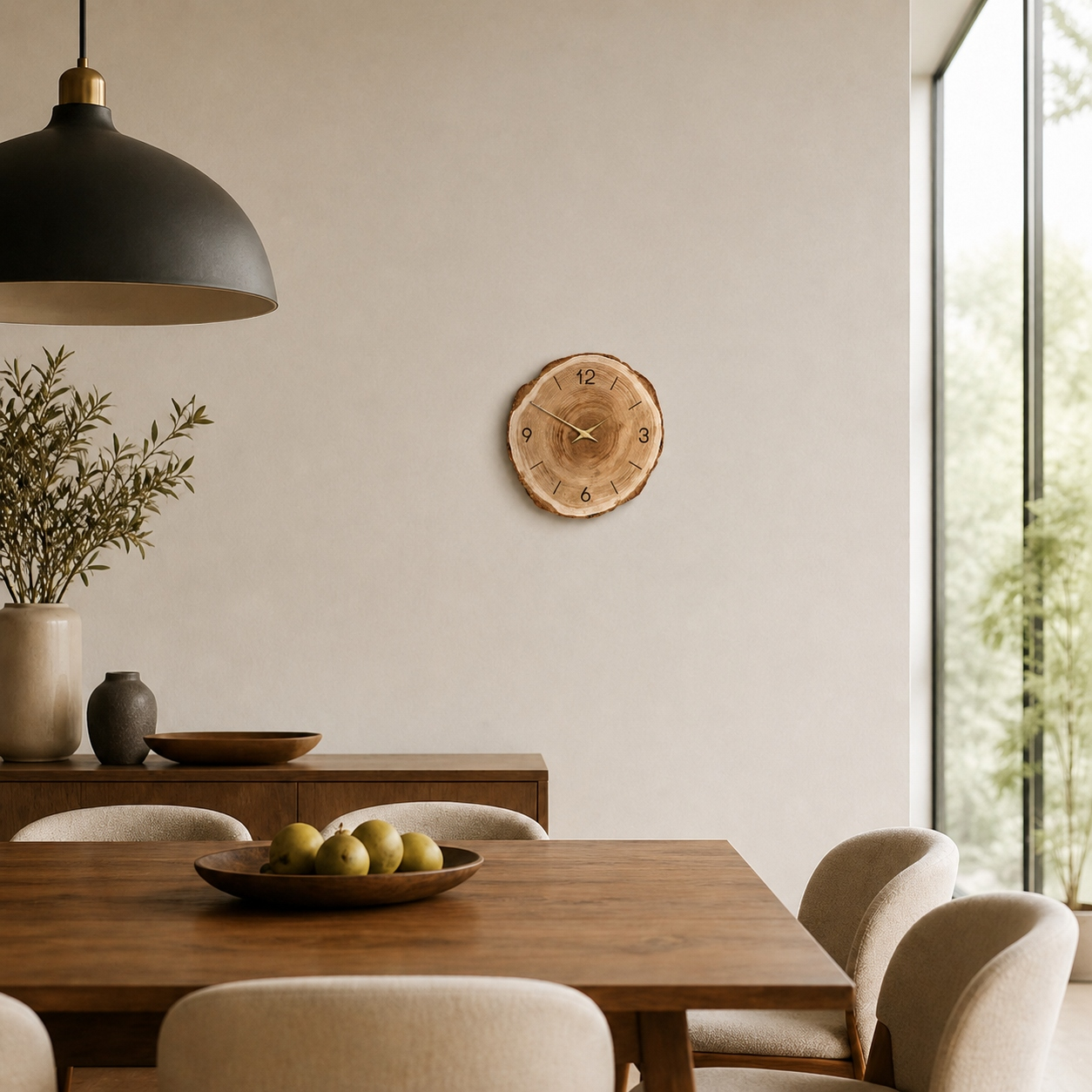 Natural Wood Slice Wall Clock - Image 3