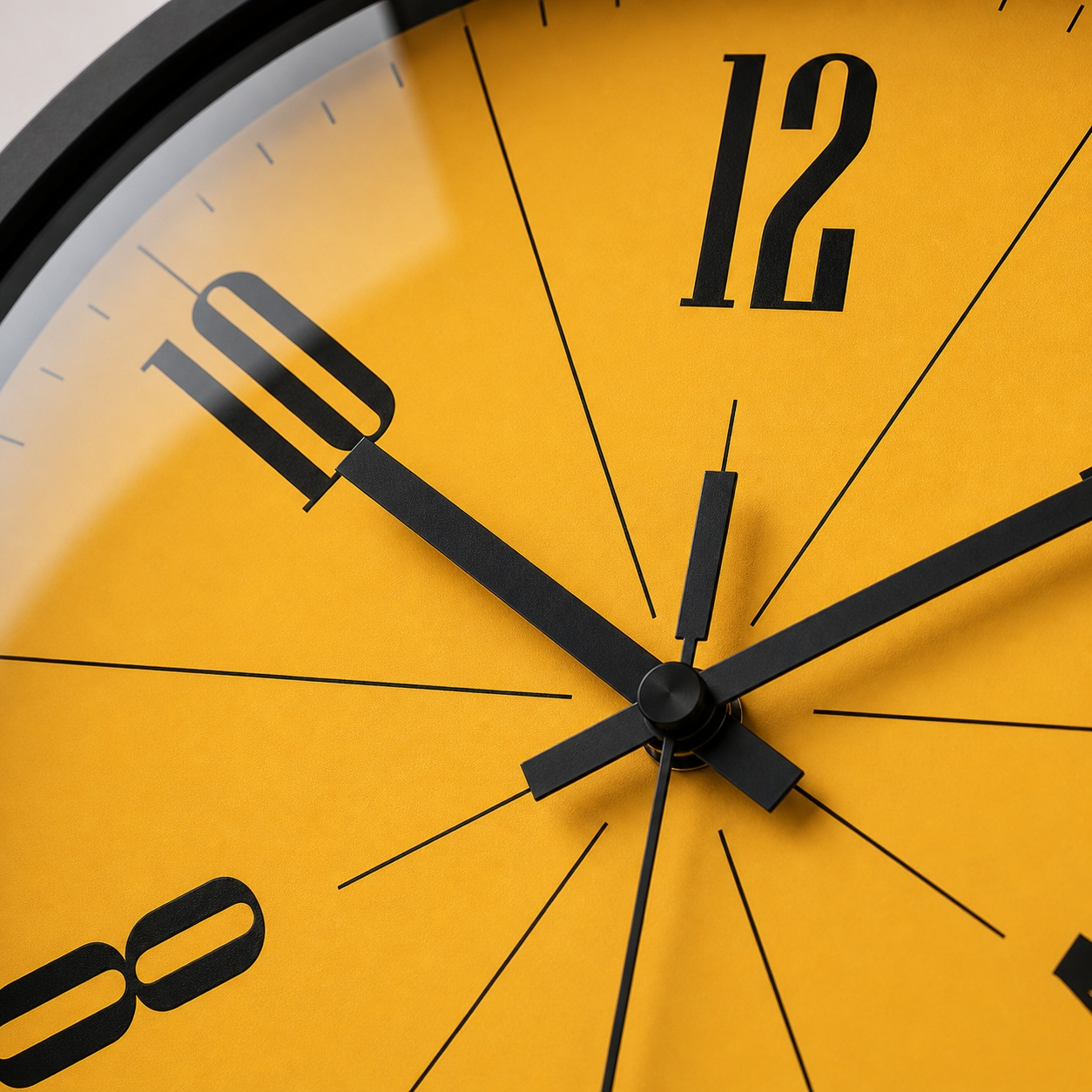 Round Gold Black Frame Wall Clock - Image 4